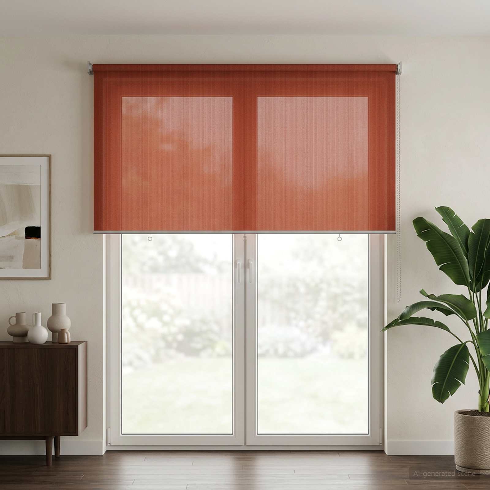 Buitenrolgordijn 90% UV-blok Terracotta 240 x 230 cm HDPE