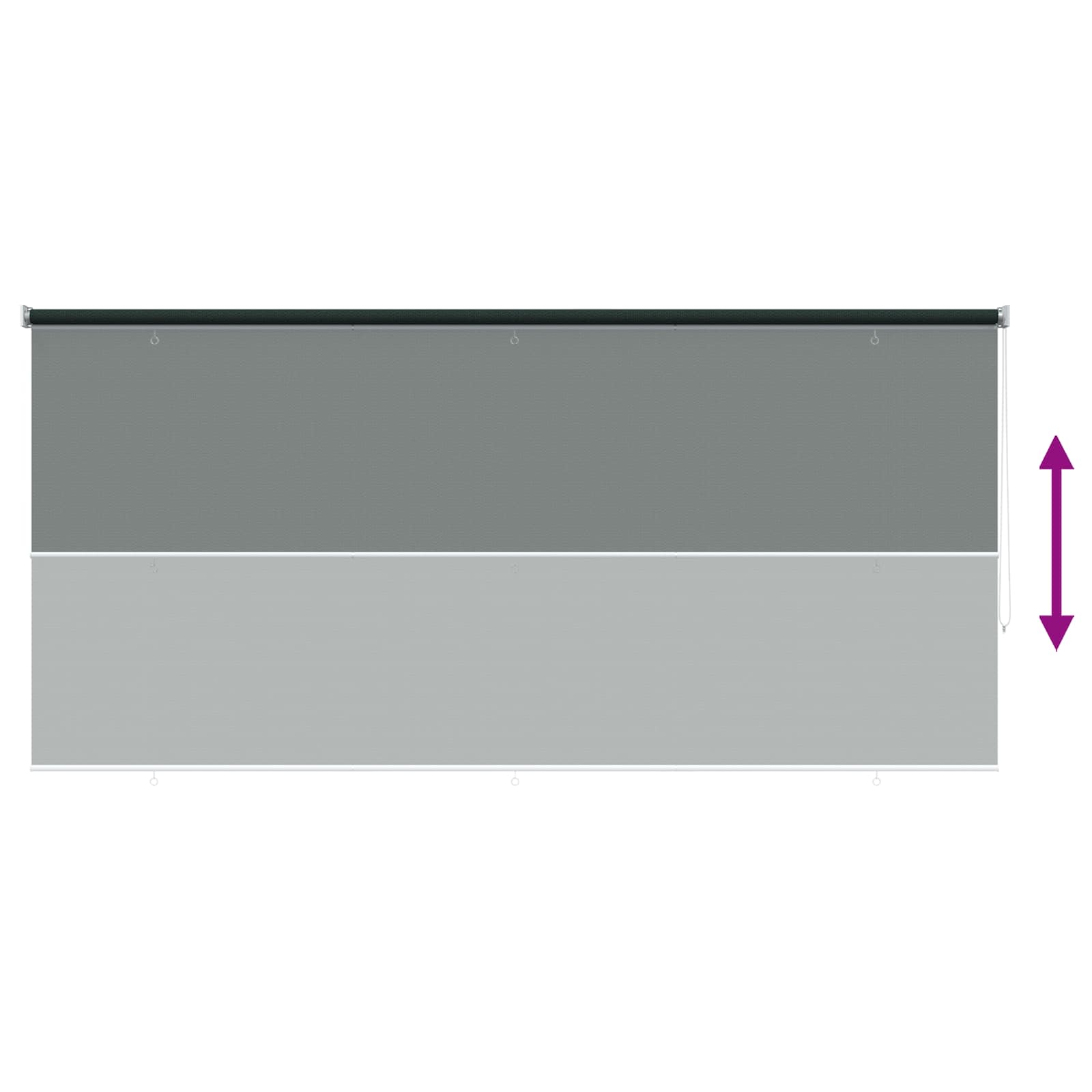 Buitenrolgordijn 90% UV-blok Donkergroen 400 x 140 cm HDPE