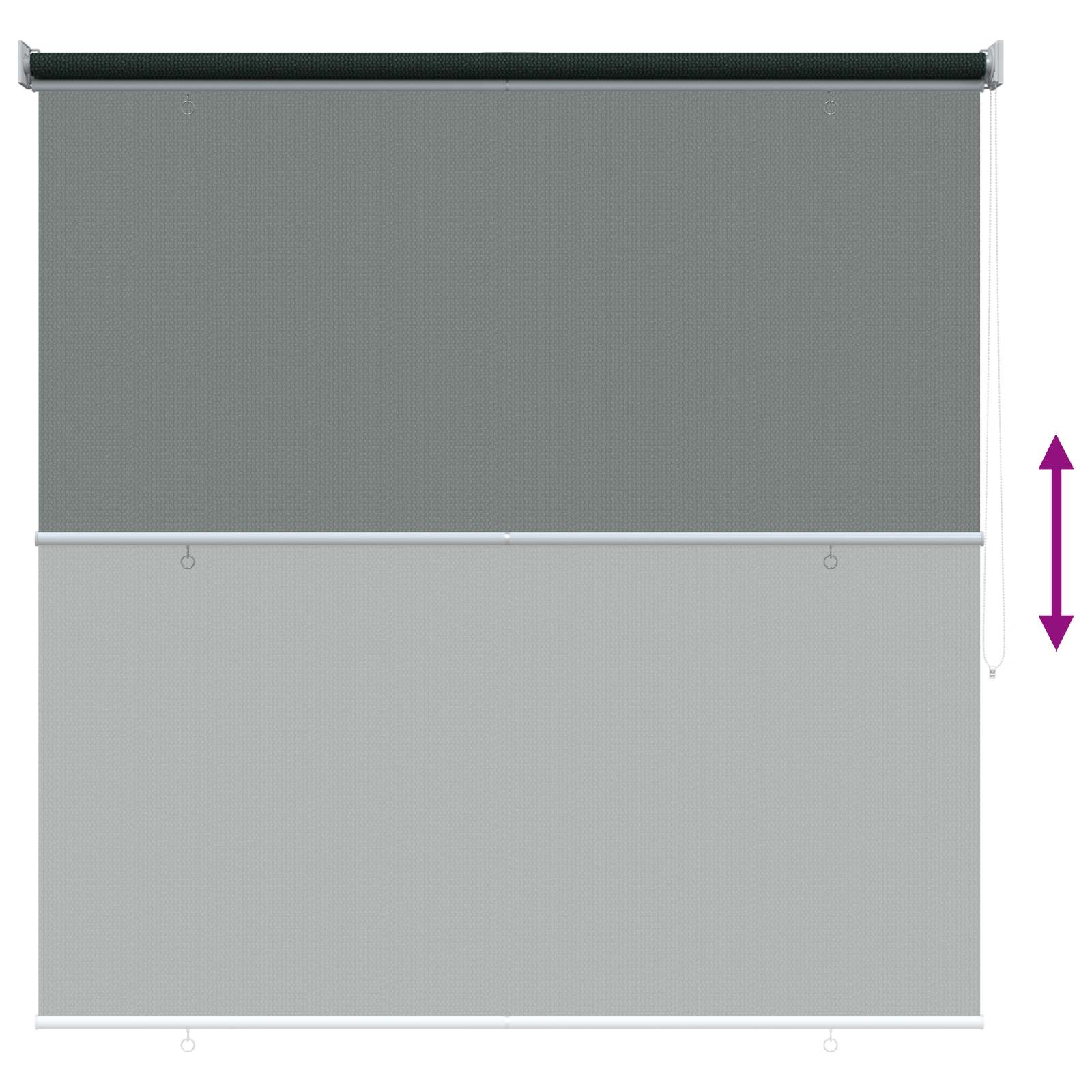Buitenrolgordijn 90% UV-blok Donkergroen 160 x 230 cm HDPE