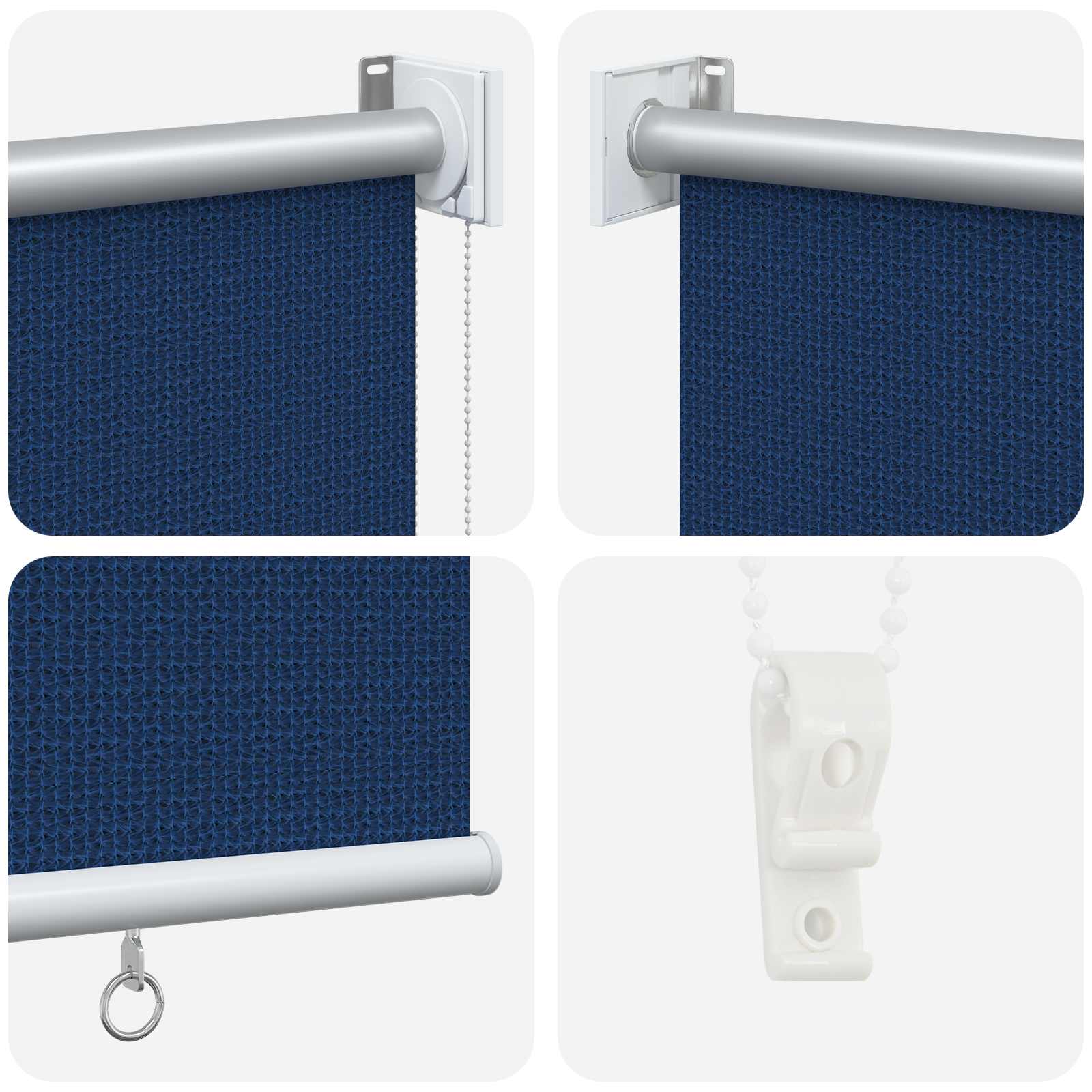 Buitenrolgordijn 90% UV-blok Blauw 80 x 140 cm HDPE