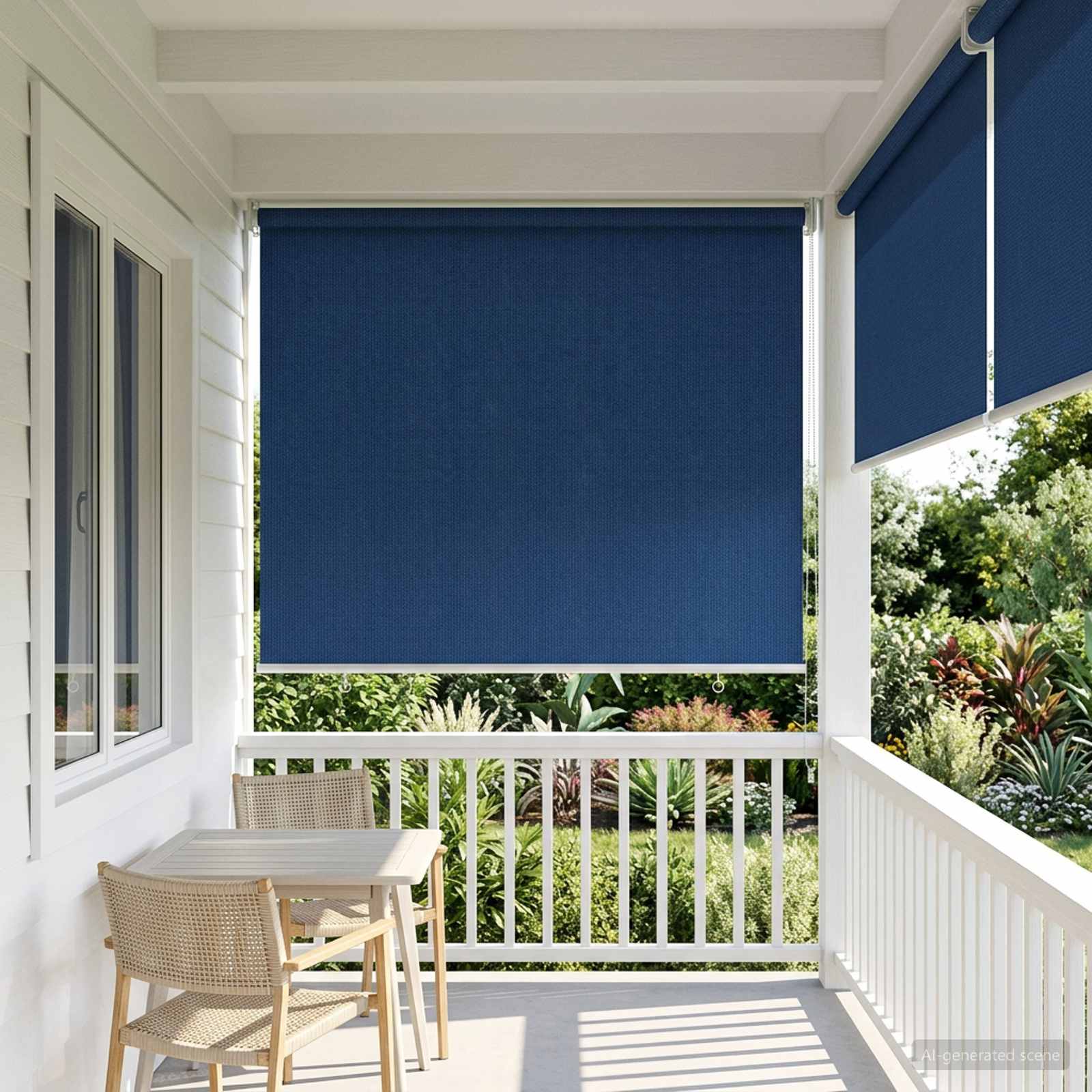 Buitenrolgordijn 90% UV-blok Blauw 80 x 140 cm HDPE