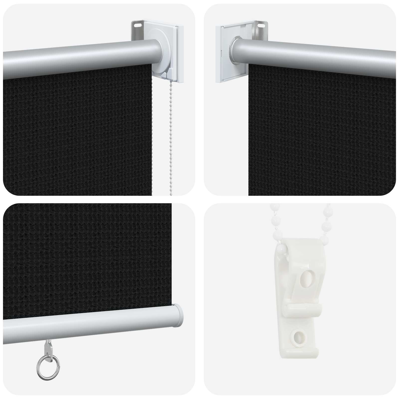 Buitenrolgordijn 90% UV-blok Zwart 80 x 230 cm HDPE