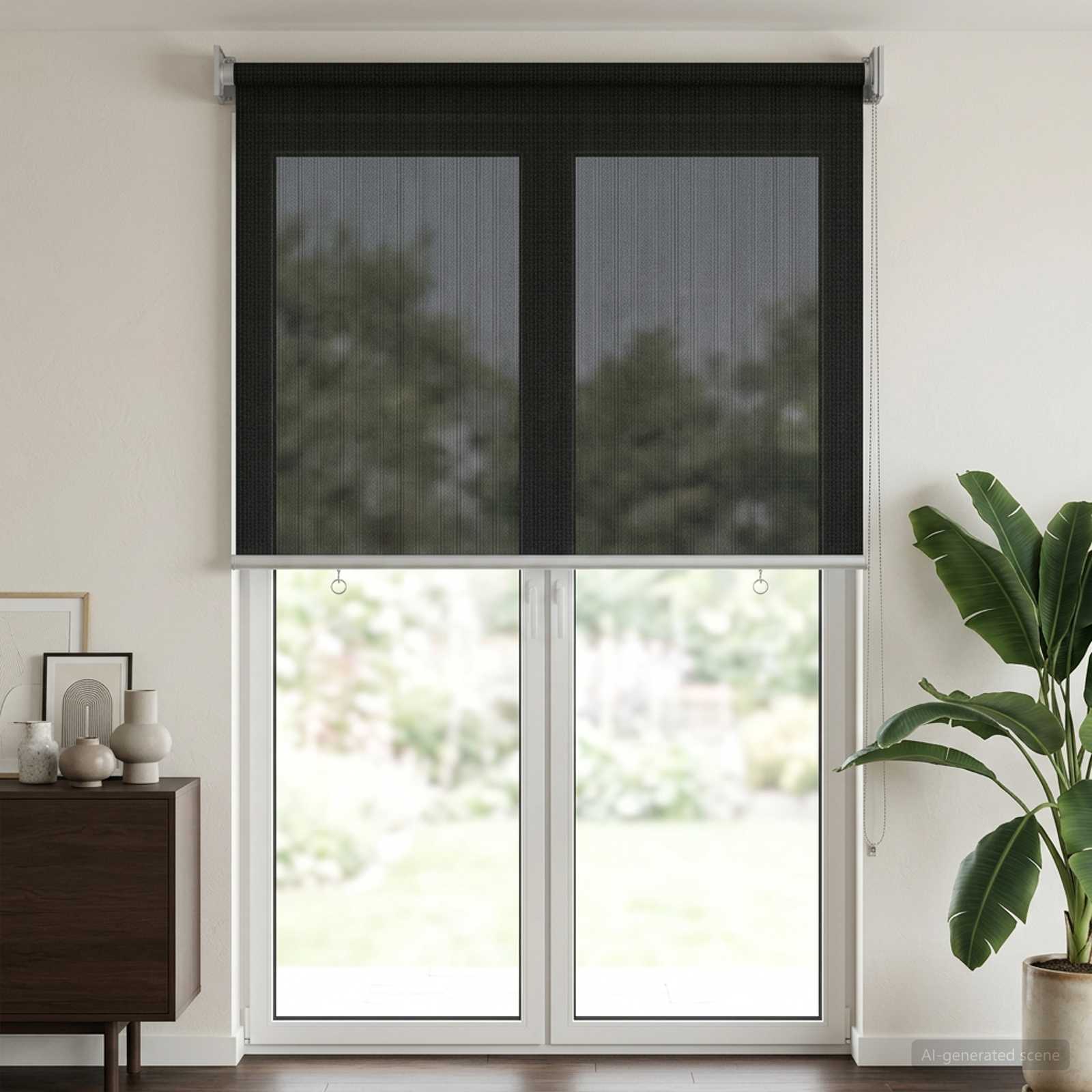 Buitenrolgordijn 90% UV-blok Zwart 80 x 230 cm HDPE
