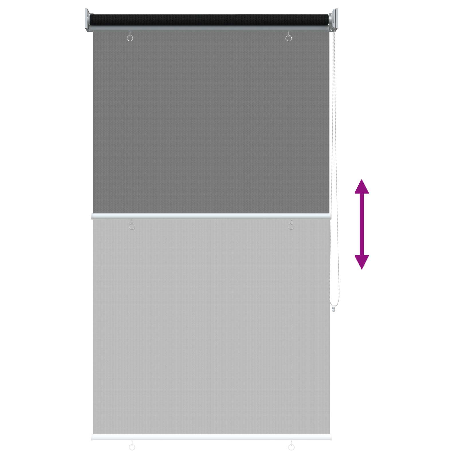 Buitenrolgordijn 90% UV-blok Zwart 80 x 230 cm HDPE