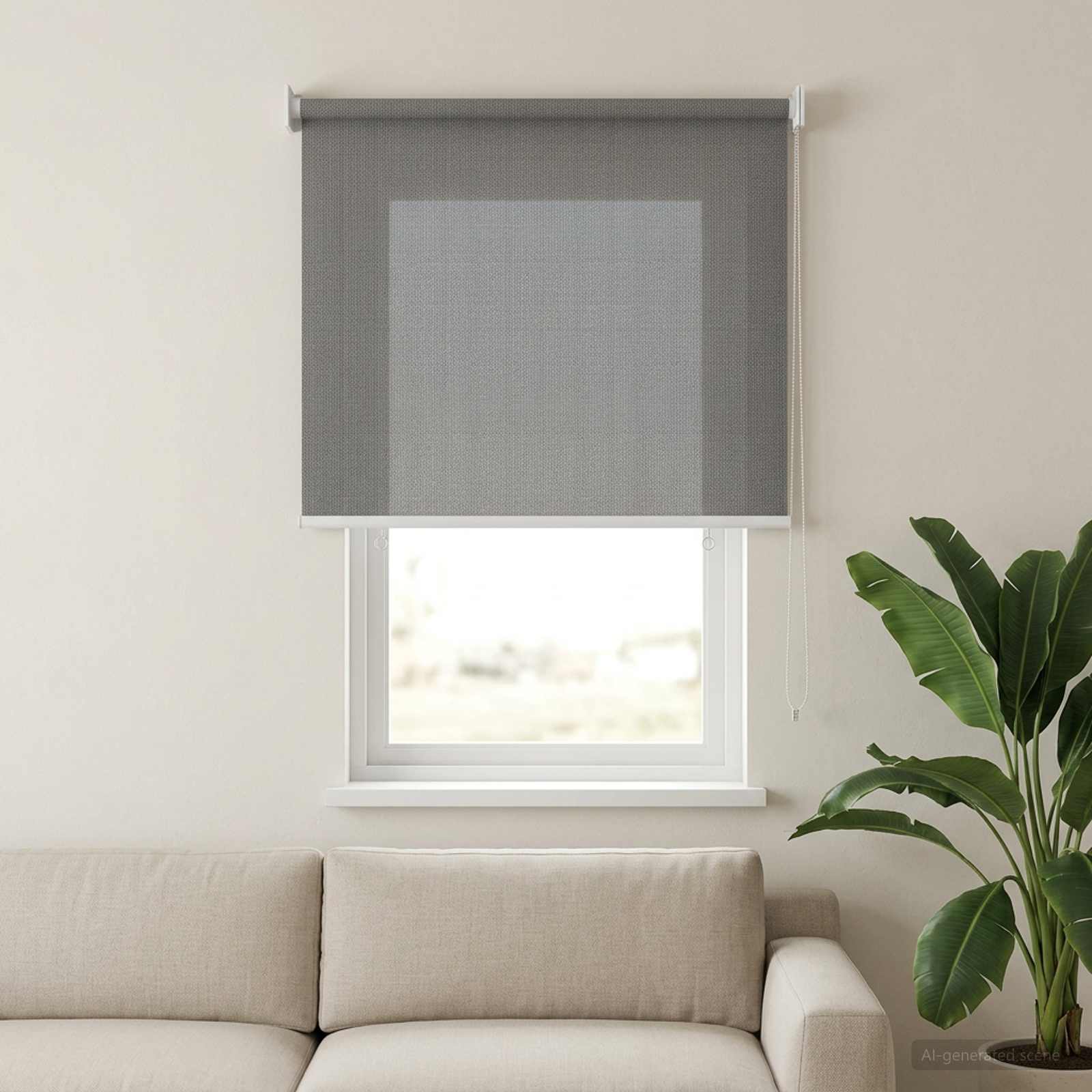 Buitenrolgordijn 90% UV-blok Lichtgrijs 80 x 140 cm HDPE
