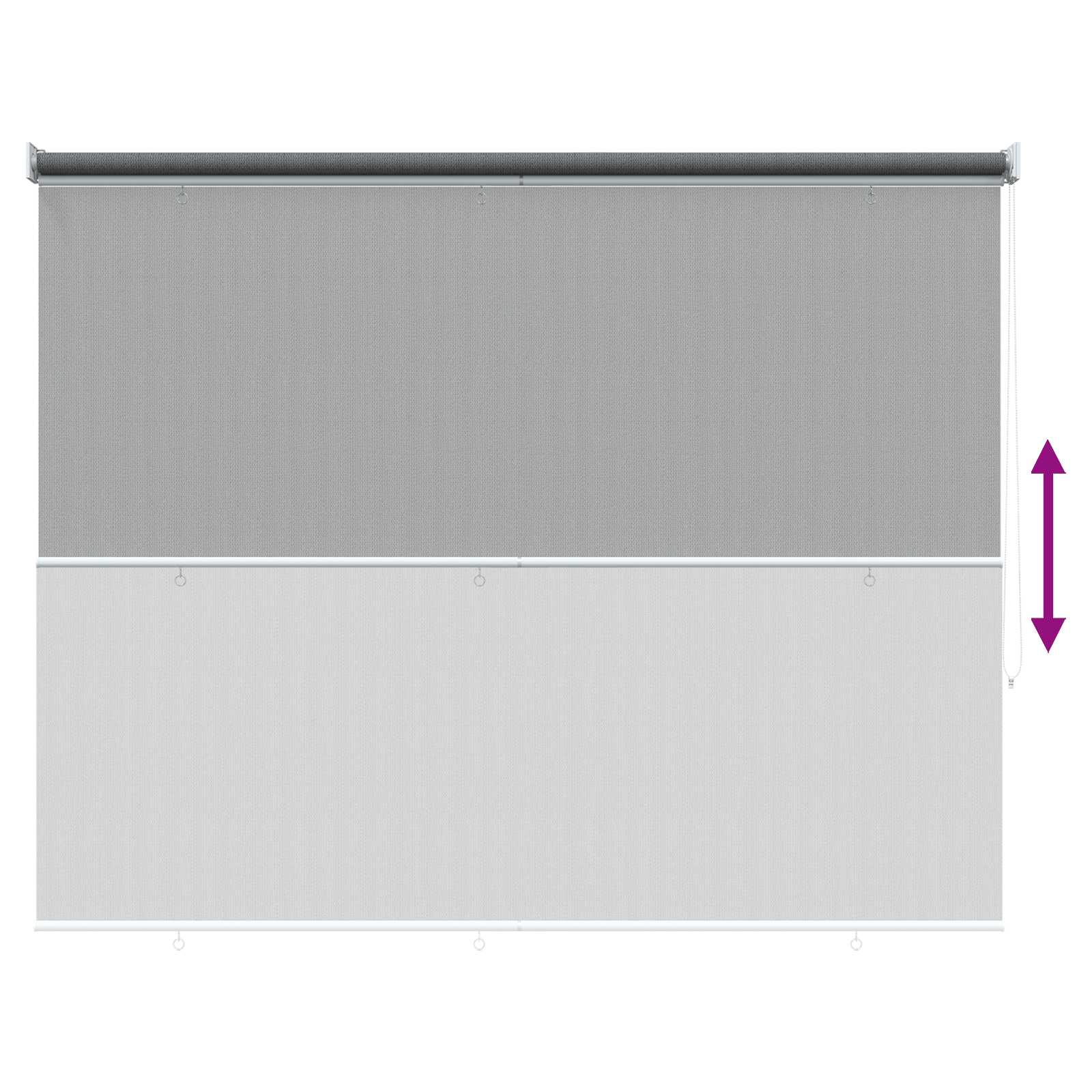 Buitenrolgordijn 90% UV-blok Lichtgrijs 180 x 140 cm HDPE