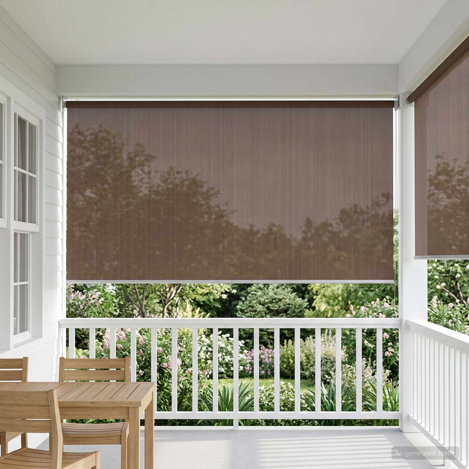 Buitenrolgordijn 90% UV-blok Taupe 120 x 140 cm HDPE