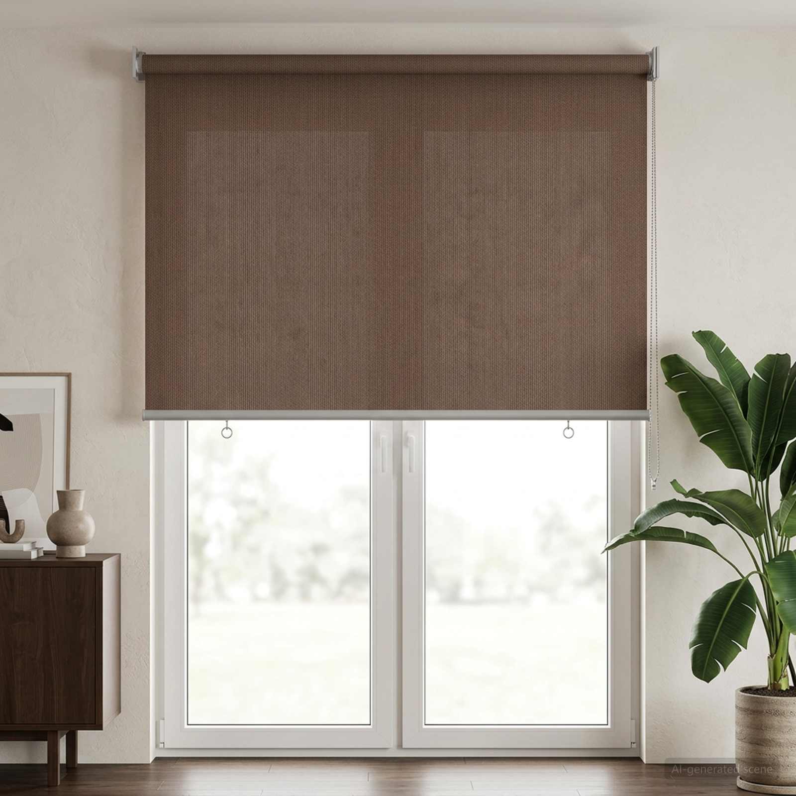 Buitenrolgordijn 90% UV-blok Taupe 60 x 230 cm HDPE