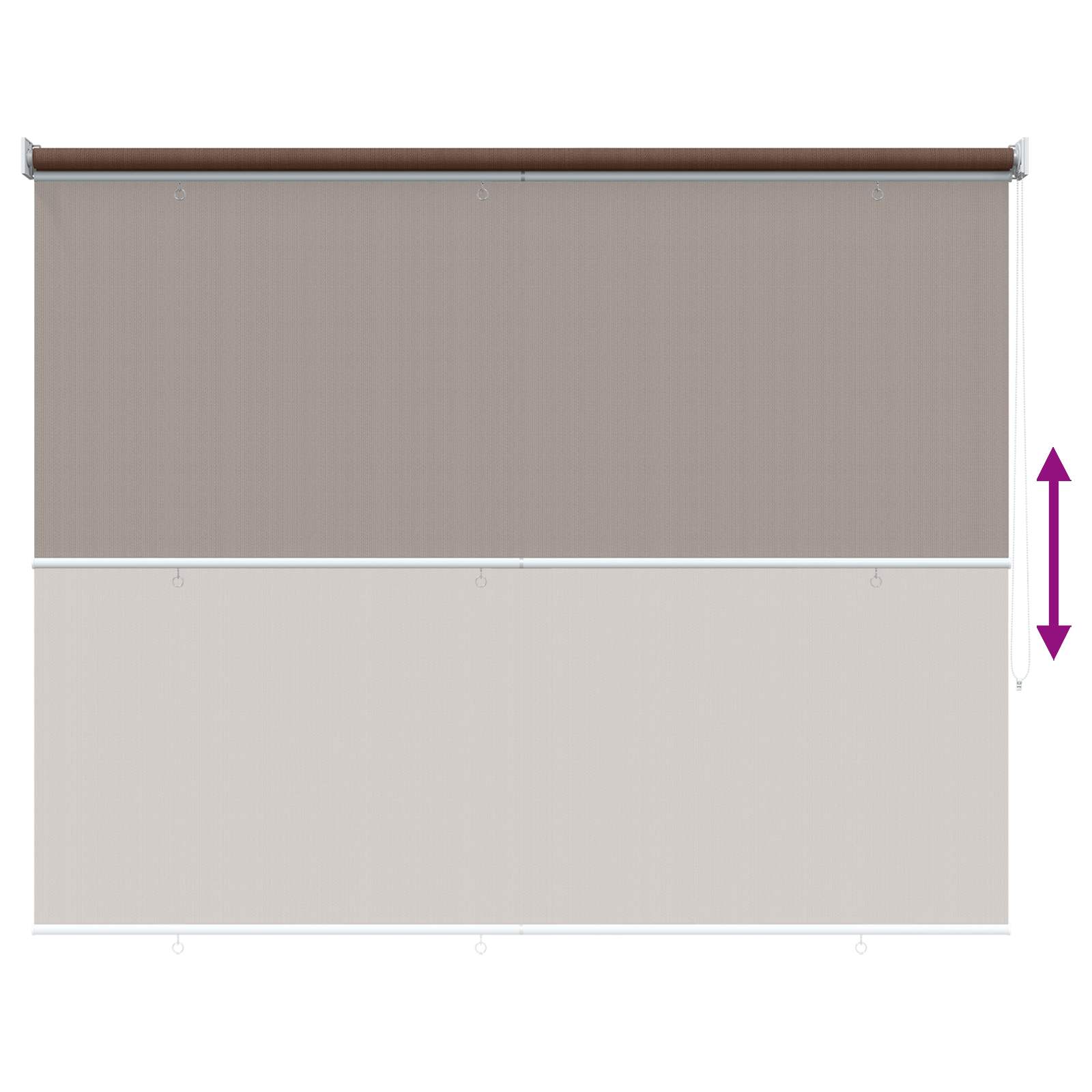 Buitenrolgordijn 90% UV-blok Taupe 140 x 230 cm HDPE