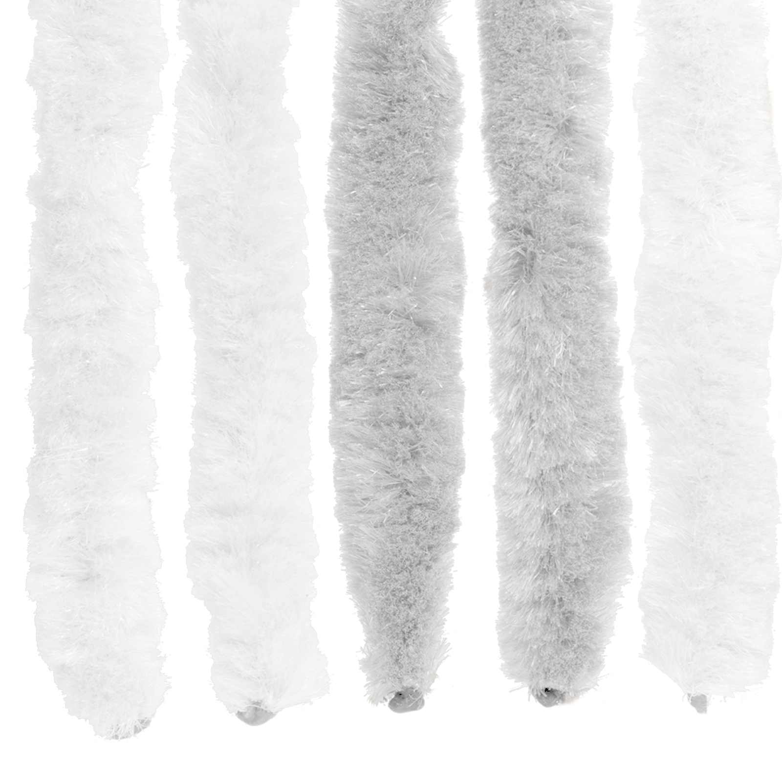 Insecten Gordijn Chenille Lichtgrijs en wit. 90 x 220 cm