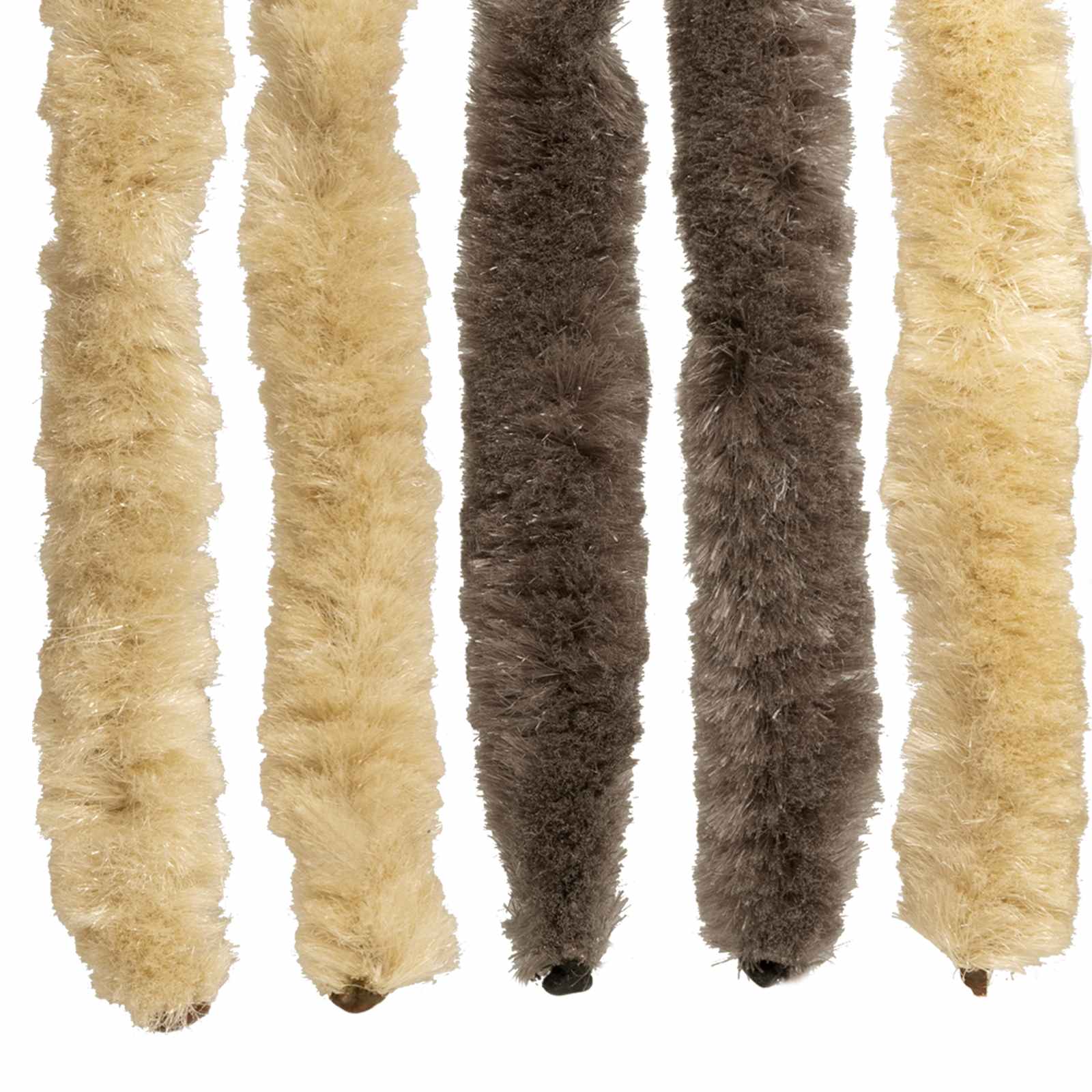 Insecten Gordijn Chenille Donkerbruin, Beige 56 x 200 cm