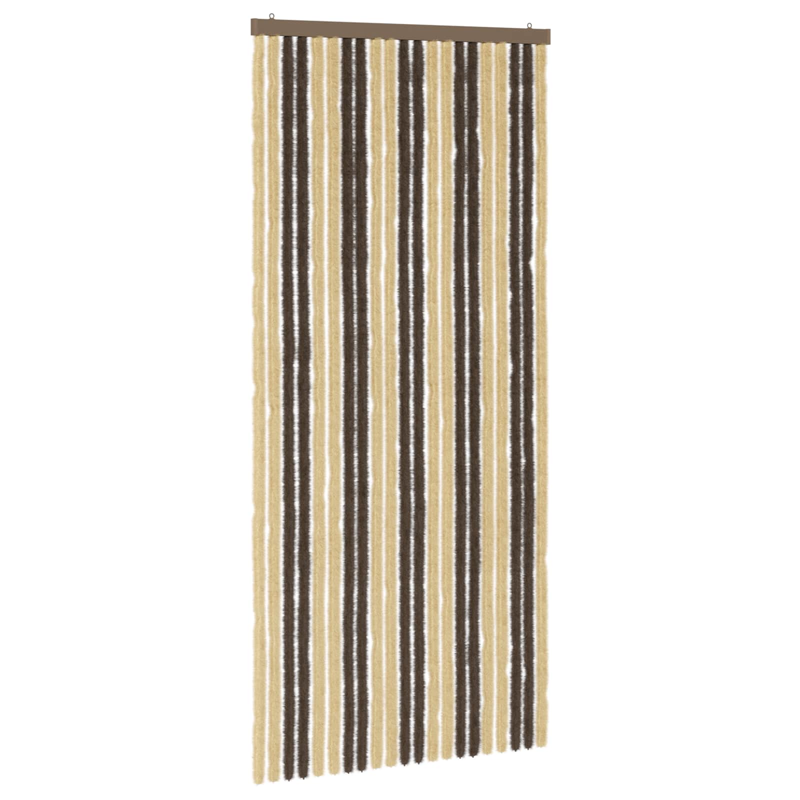 Insecten Gordijn Chenille Donkerbruin, Beige 90 x 200 cm