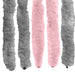 Insecten Gordijn Chenille Zilvergrijs en Roze 56 x 185 cm
