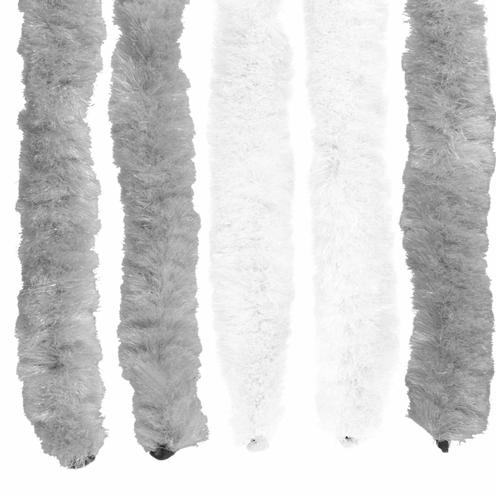 Insect gordijn Chenille Grijs en Wit 100 x 230 cm 100% PP