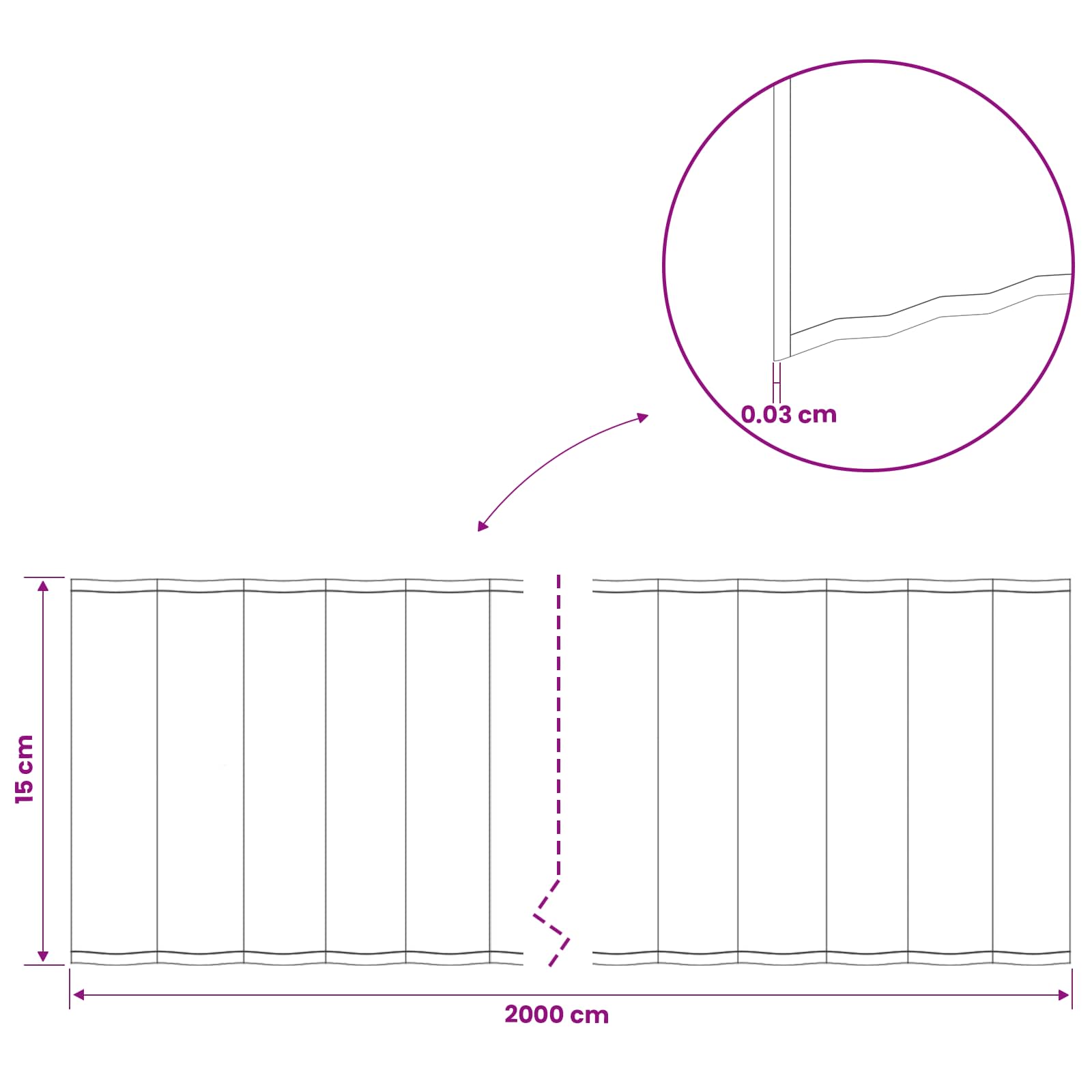 Gazonrand 20 m x 15 cm Gegalvaniseerd staal zilver