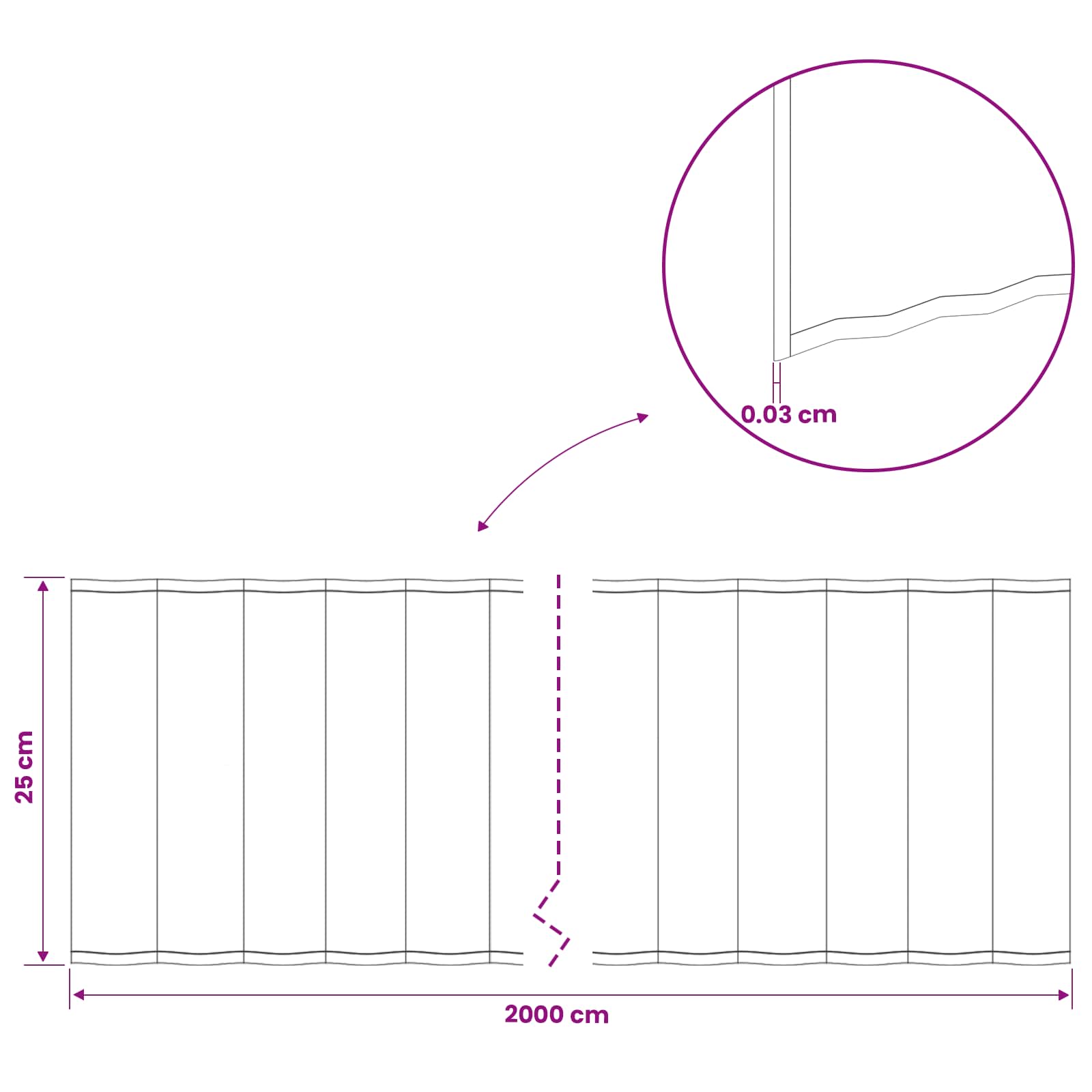 Gazonrand 20 m x 25 cm Gegalvaniseerd staal zilver