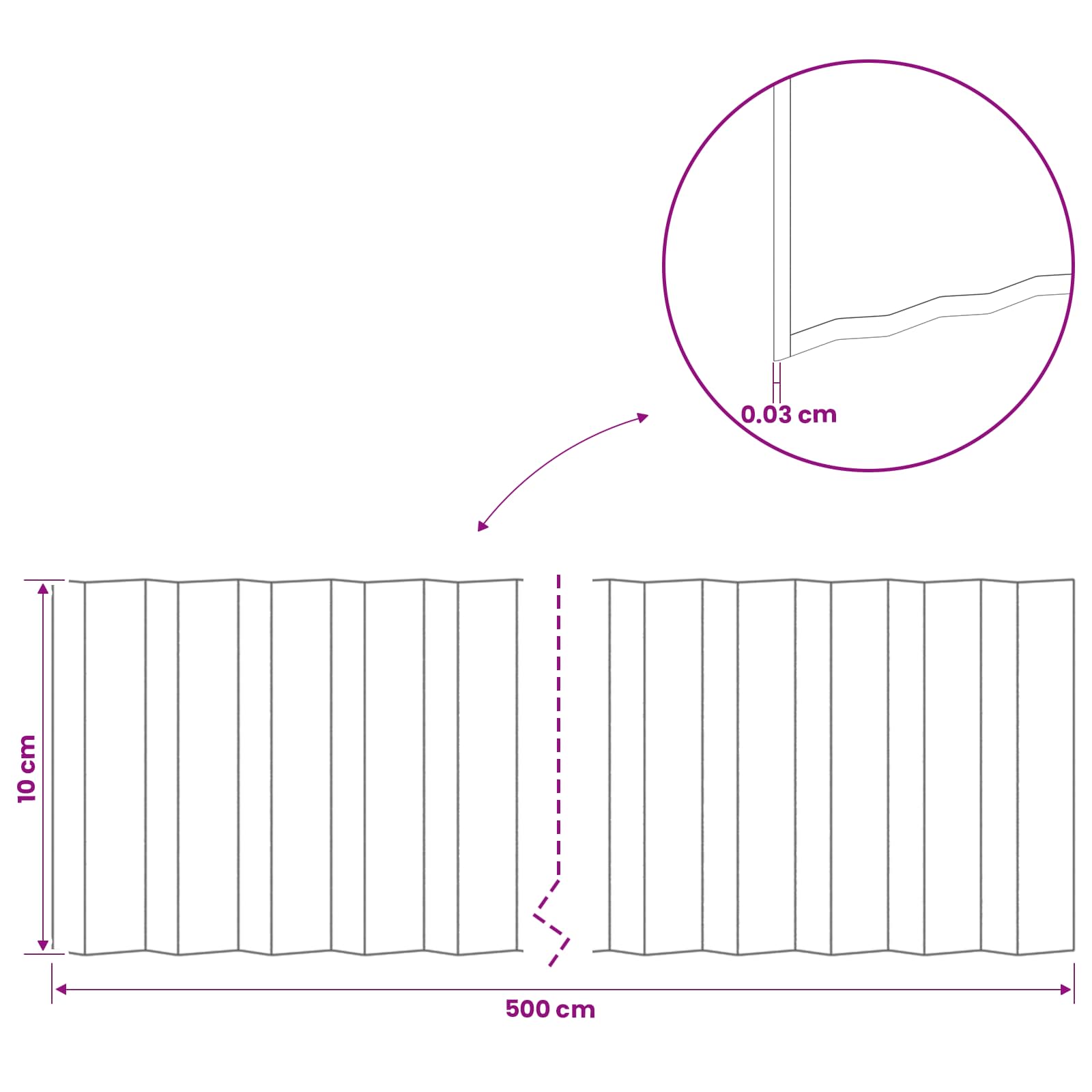 Gazonrand 5 m x 10 cm Gegalvaniseerd staal zilver