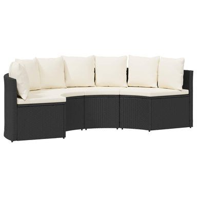 Bankstel 2 st Zwart Massief Acacia Hout en Poly Rattan