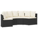 Bankstel 2 st Zwart Massief Acacia Hout en Poly Rattan