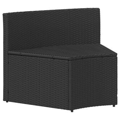 Bankstel 2 st Zwart Massief Acacia Hout en Poly Rattan