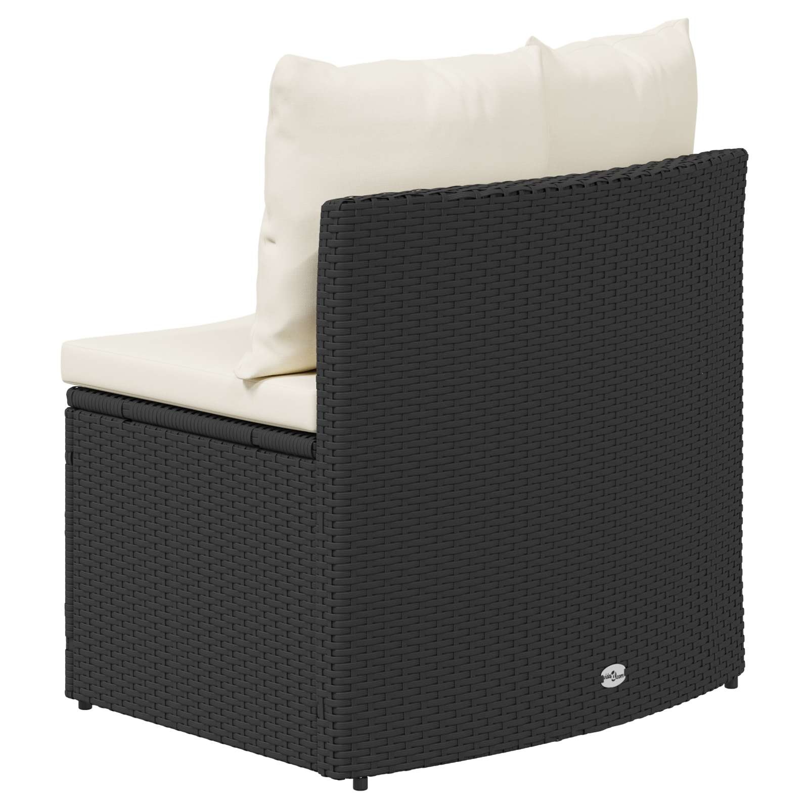 Bankstel 2 st Zwart Massief Acacia Hout en Poly Rattan