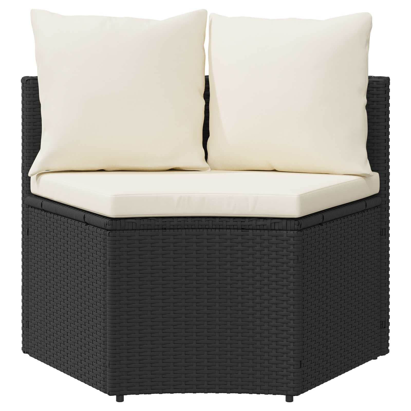 Bankstel 2 st Zwart Massief Acacia Hout en Poly Rattan