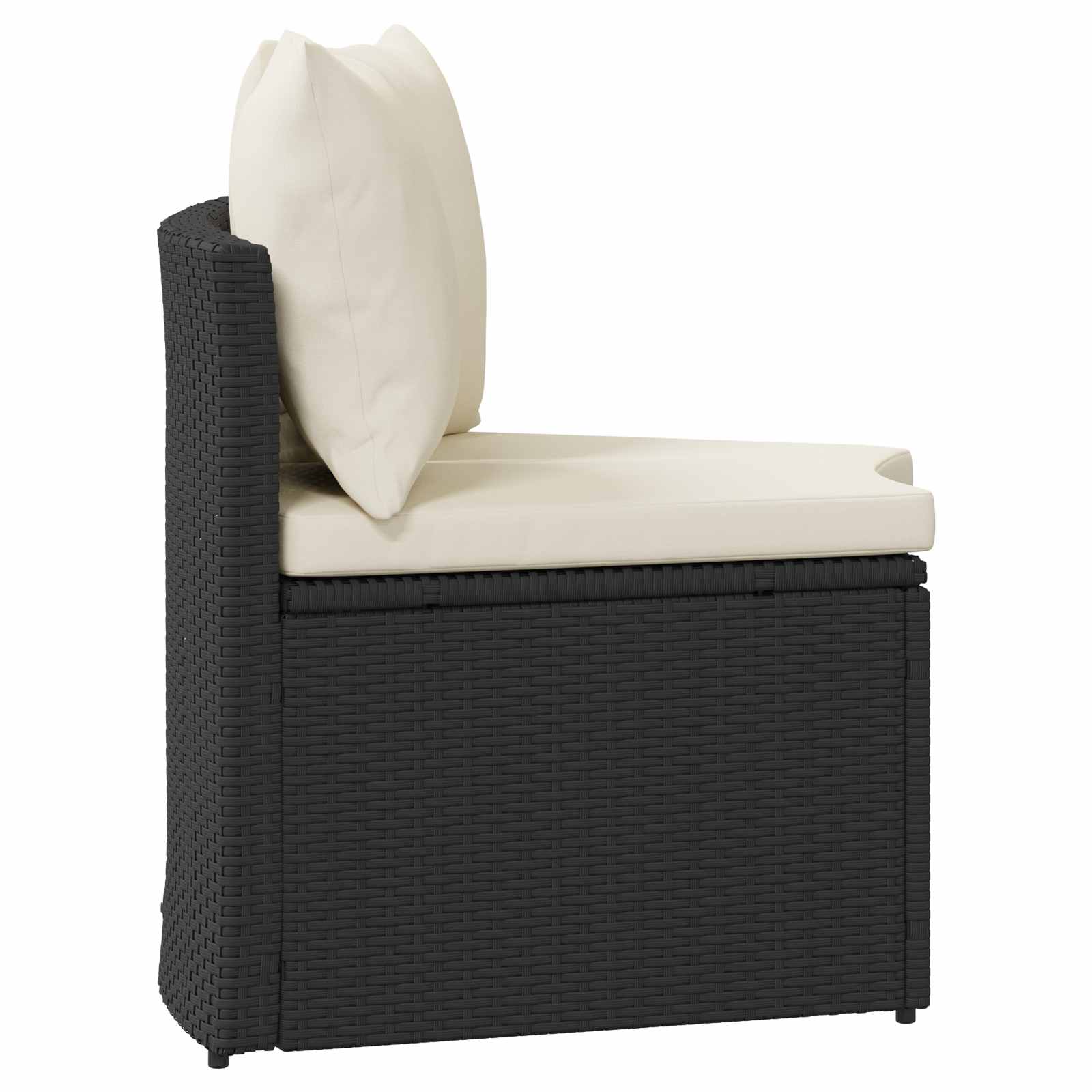 Bankstel 2 st Zwart Massief Acacia Hout en Poly Rattan