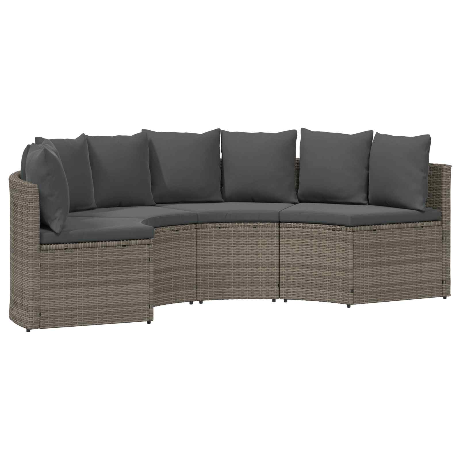 Bankstel 2 st Grijs Massief Acacia Hout en Poly Rattan
