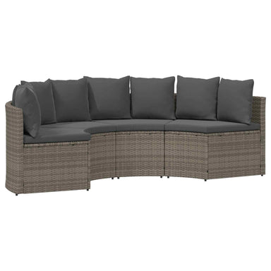 Bankstel 2 st Grijs Massief Acacia Hout en Poly Rattan