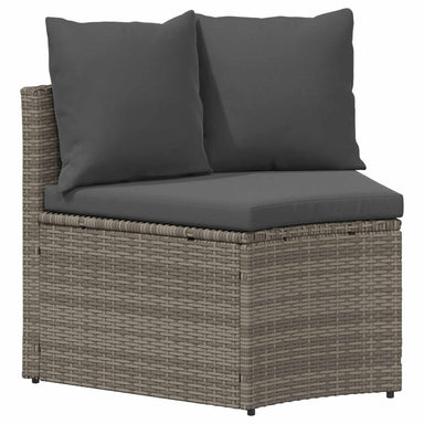 Bankstel 2 st Grijs Massief Acacia Hout en Poly Rattan