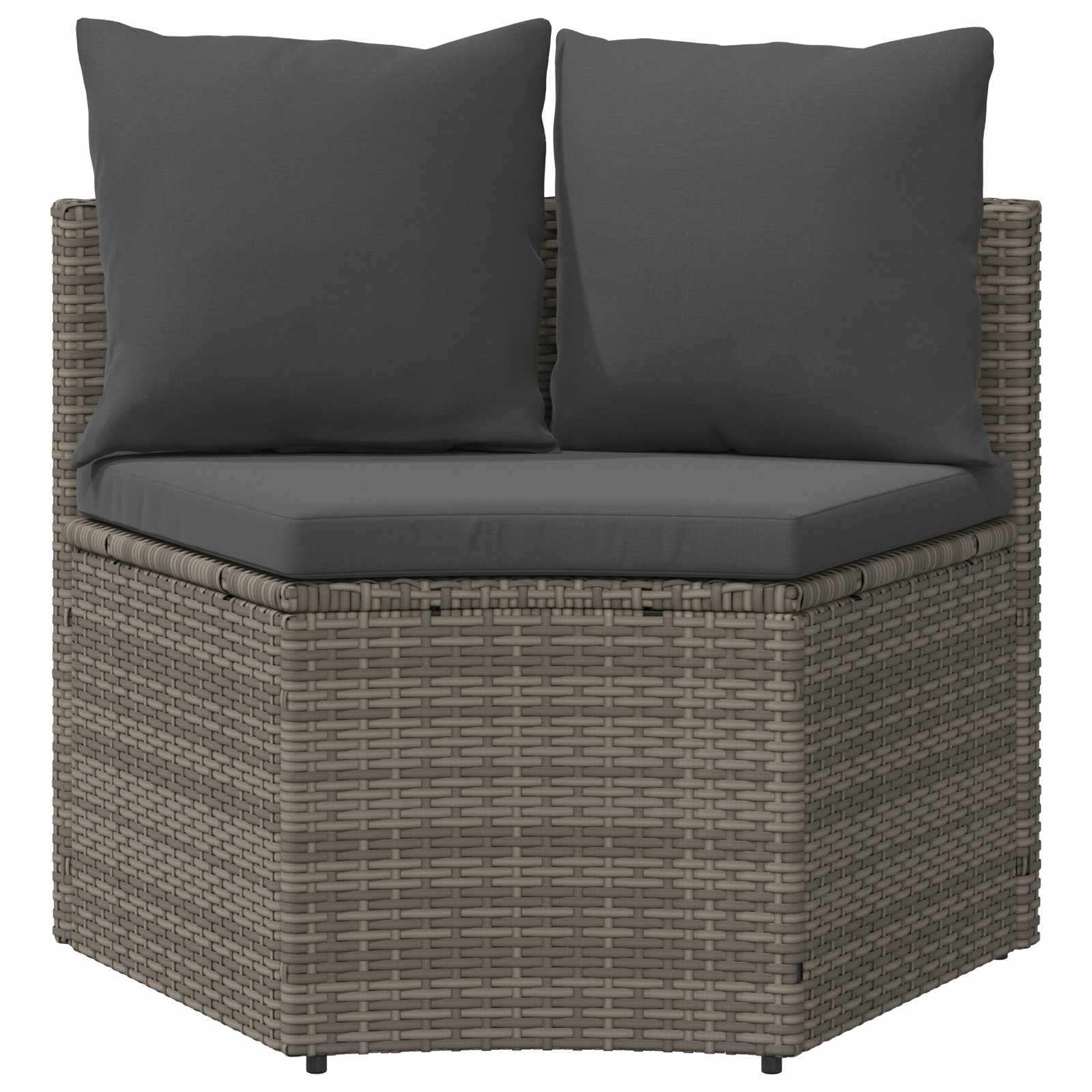 Bankstel 2 st Grijs Massief Acacia Hout en Poly Rattan