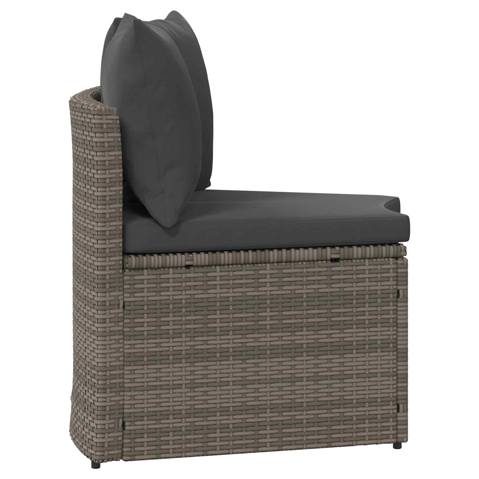 Bankstel 2 st Grijs Massief Acacia Hout en Poly Rattan