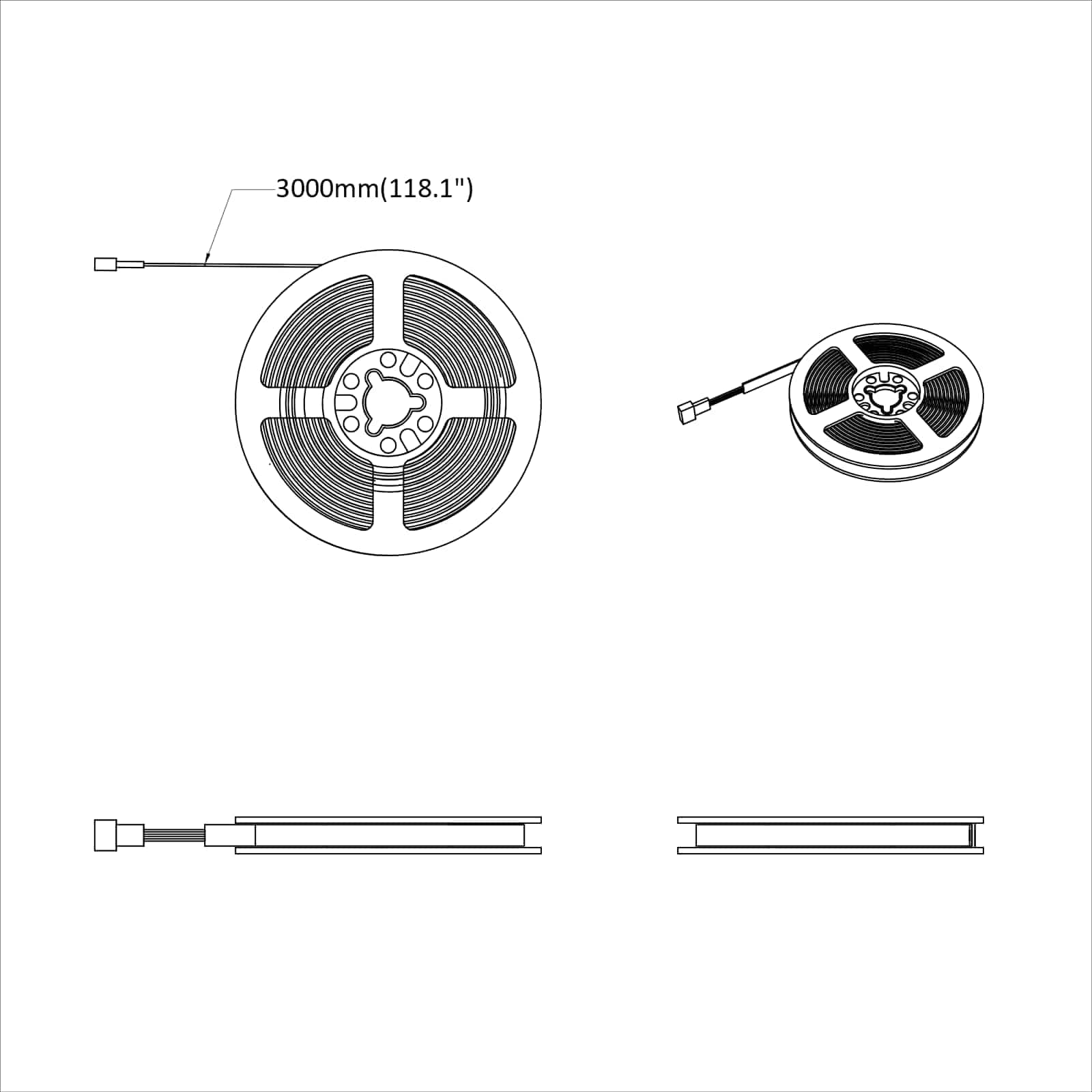 LED-strip 12 st Zwart en transparant Koper en kunststof
