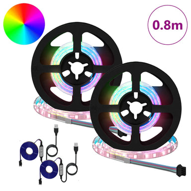 LED-strip 2 st Zwart en transparant Koper en kunststof