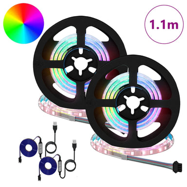 LED-strip 2 st Zwart en transparant Koper en kunststof