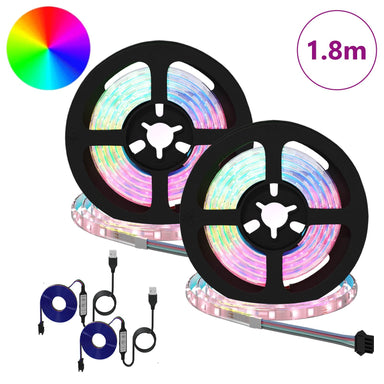 LED-strip 2 st Zwart en transparant Koper en kunststof