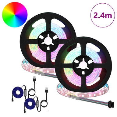 LED-strip 2 st Zwart en transparant Koper en kunststof