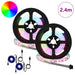 LED-strip 2 st Zwart en transparant Koper en kunststof