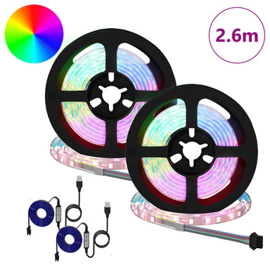 LED-strip 2 st Zwart en transparant Koper en kunststof