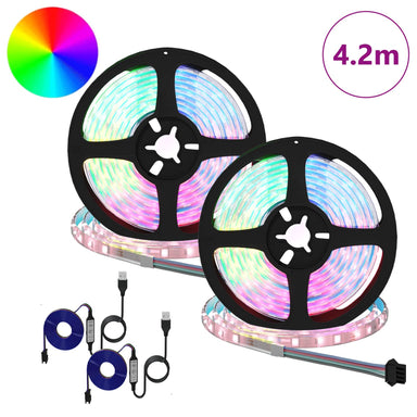 LED-strip 2 st Zwart en transparant Koper en kunststof
