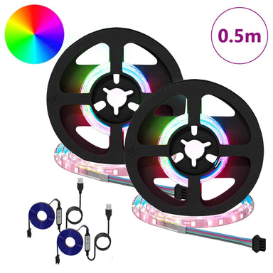LED-strip 2 st Zwart en transparant Koper en kunststof
