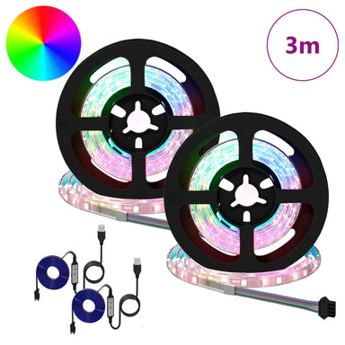LED-strip 2 st Zwart en transparant Koper en kunststof
