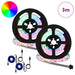LED-strip 2 st Zwart en transparant Koper en kunststof