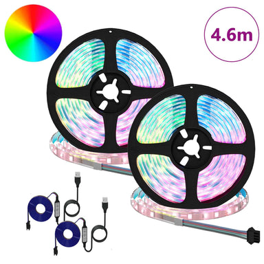 LED-strip 2 st Zwart en transparant Koper en kunststof