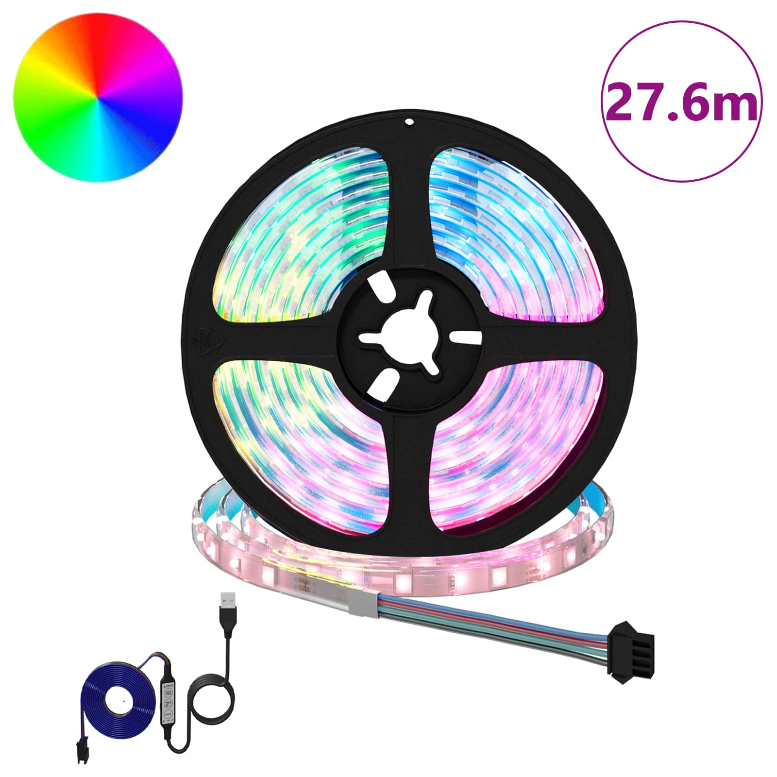 LED-strip 12 st Zwart en transparant Koper en kunststof