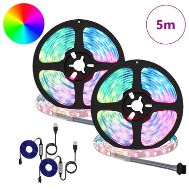 LED-strip 2 st Zwart en transparant Koper en kunststof