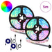 LED-strip 2 st Zwart en transparant Koper en kunststof