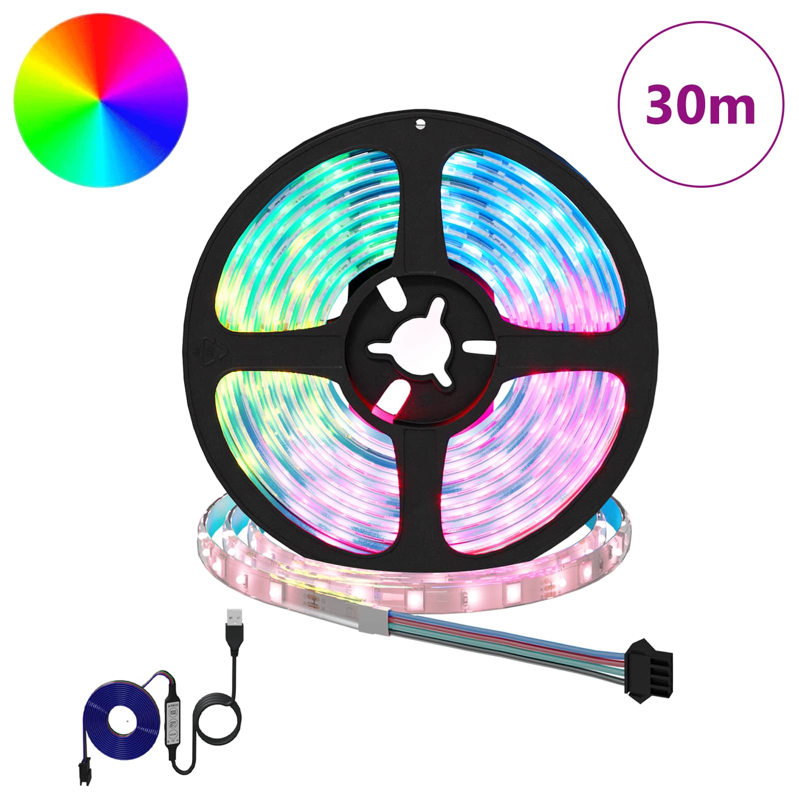 LED-strip 12 st Zwart en transparant Koper en kunststof