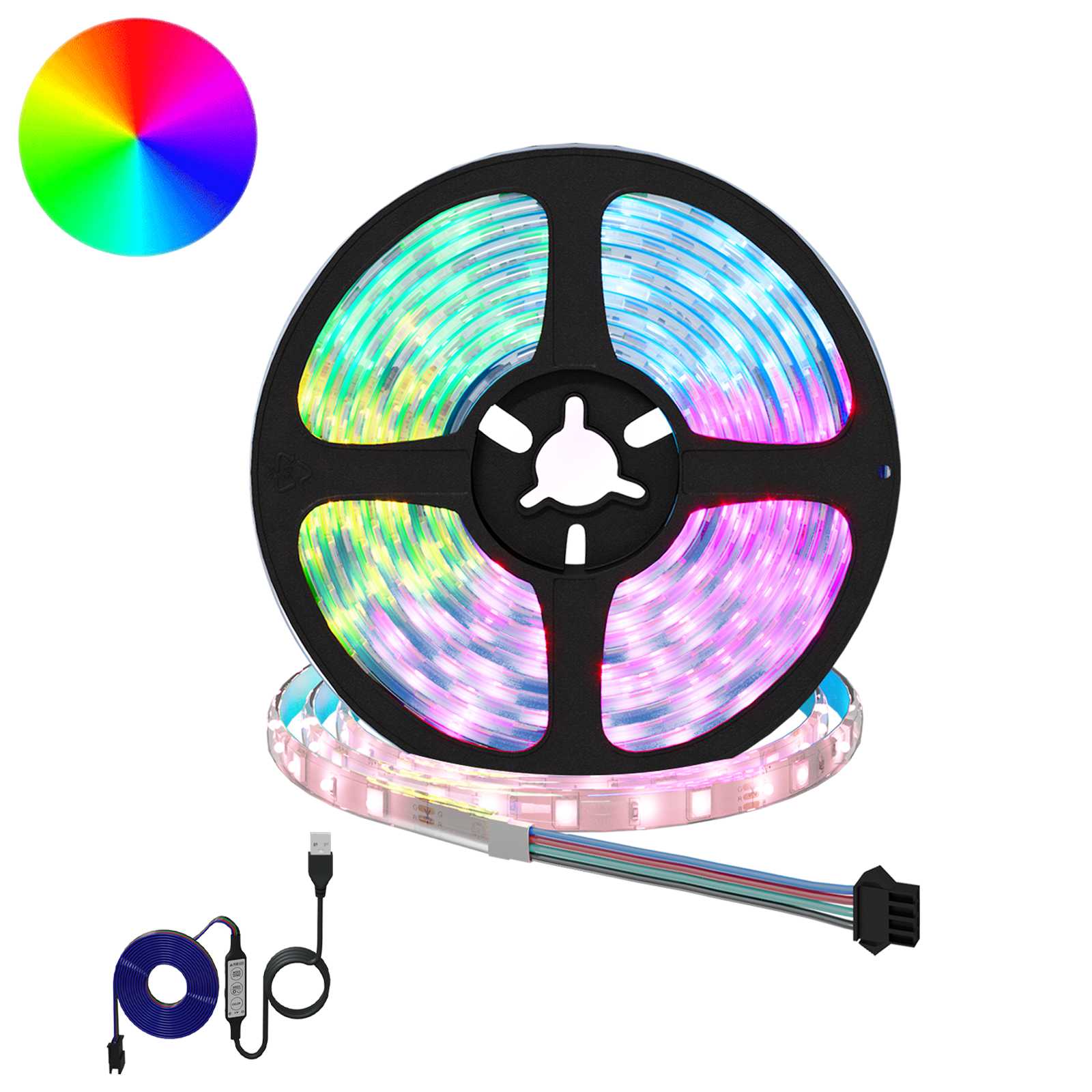 LED-strip 2 st Zwart en transparant Koper en kunststof