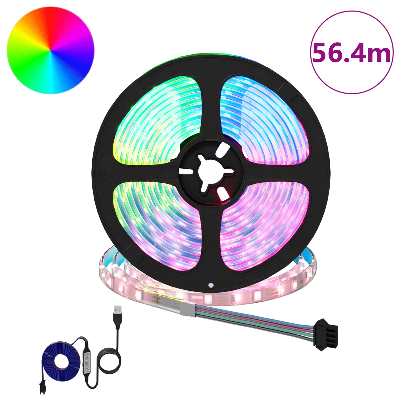 LED-strip 12 st Zwart en transparant Koper en kunststof